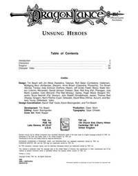 Unsung Heroes (Advanced Dungeons & Dragons: Dragonlance Module DLR3)