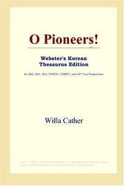 cover of O Pioneers! (Webster's Korean Thesaurus Edition)