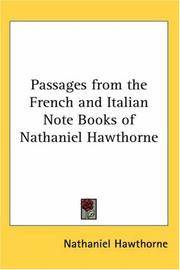 image of Passages from the French and Italian Note Books of Nathaniel Hawthorne