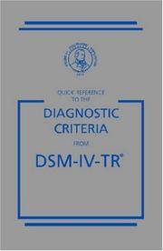 Quick Reference To the Diagnostic Criteria From Dsm-Iv-Tr