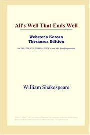 cover of All's Well That Ends Well (Webster's Korean Thesaurus Edition)
