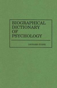 Biography Dictionary of Psychology