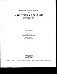 Student Solutions Manual for Stewart&#039;s Multivariable Calculus, 6th Edition by Dan Clegg; Barbara Frank - 2007-08-06