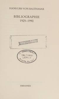 Hans Urs von Balthasar; Bibliographie 1925-1990