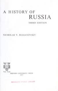 A history of Russia by Nicholas Valentine Riasanovsky - 1977