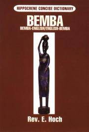 Bemba-English English-Bemba Dictionary (Hippocrene Concise Dictionary)