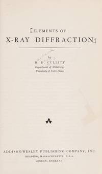 Elements Of X-Ray Diffraction