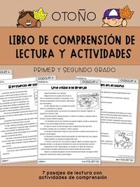 Libro de comprensión de lectura y actividades: Primer y segundo grado [Edición otoño] (Lee...