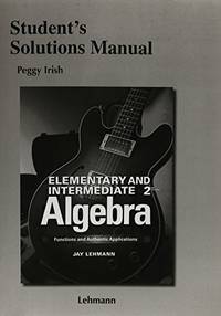 Student Solutions Manual for Elementary & Intermediate Algebra