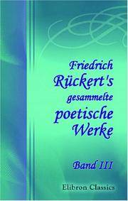 cover of Friedrich Rückert's gesammelte poetische Werke: Band III (German Edition)