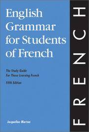 image of English Grammar for Students of French: The Study Guide for Those Learning French, 5th edition (O&H Study Guides)