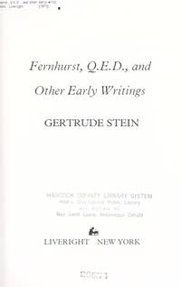 Fernhurst, Q.E.D., and other early writings by Stein, Gertrude - 1971-01-01