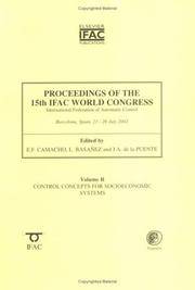 Proceedings Of The 15Th Ifac World Congress, Volume R: Control Concepts For Socioeconomic Systems