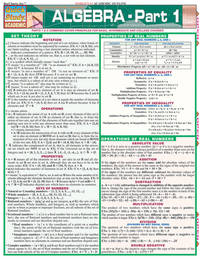 Algebra Part 1 QuickStudy Laminated Reference Guide (QuickStudy Academic)