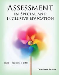 Assessment in Special and Inclusive Education by Sara Salvia James; Witmer - Paperback - 13th - 2016-02 - from textbookforyou (SKU: 244)