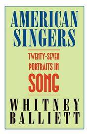 American Singers: Twenty-seven Portraits in Song