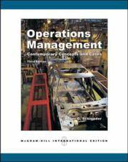 Operations Management: With Student CD-ROM: Contemporary Concepts and Cases by Roger G. Schroeder