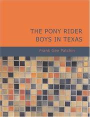 image of The Pony Rider Boys in Texas: Or- The Veiled Riddle of the Plains