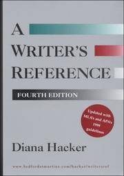 cover of A Writer's Reference: With MLA's and APA's 1999 Guidelines