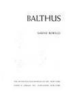 BALTHUS by Rewald, Sabine - 1984