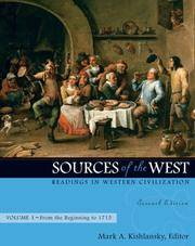 cover of Sources of the West: Readings in Western Civilization, from the Beginning to 1715