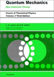 Quantum Mechanics: Non-Relativistic Theory