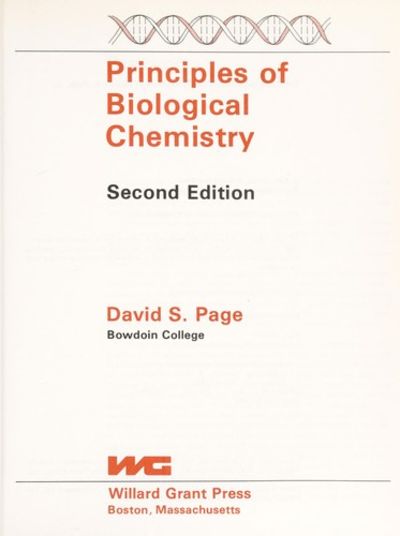 Principles of Biological Chemistry