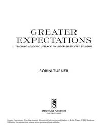 Greater Expectations: Teaching Academic Literacy to Underrepresented Students