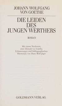 Leiden DES Jungen Werthers (German Edition)