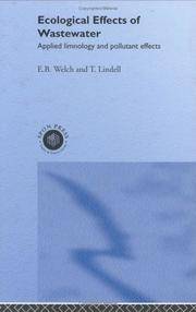 cover of Ecological Effects of Waste Water: Applied limnology and pollutant effects, Second Edition