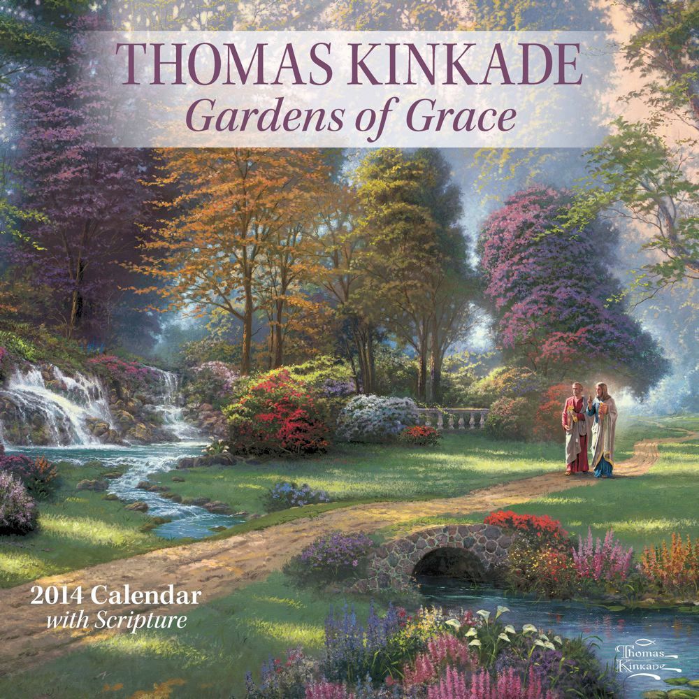 Thomas Kinkade Gardens of Grace with Scripture 2014 Wall Calendar by