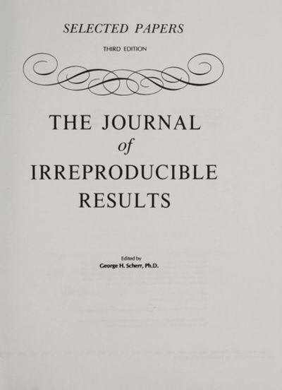 The Journal of Irreproducible Results: Selected Papers Third 
