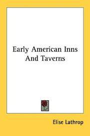 cover of Early American Inns And Taverns