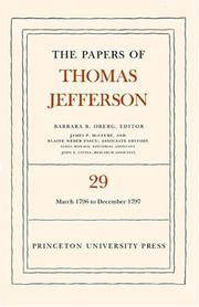image of The Papers of Thomas Jefferson: Volume 29: 1 March 1796 to 31 December 1797