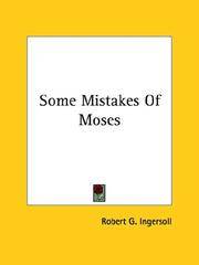 image of Some Mistakes Of Moses