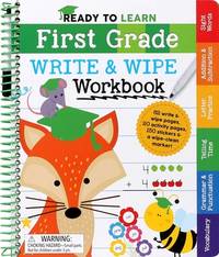 Ready to Learn: First Grade Write and Wipe Workbook: Fractions, Measurement, Telling Time,...