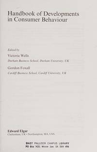 Handbook of Developments in Consumer Behaviour (Research Handbooks in Business and Management series)
