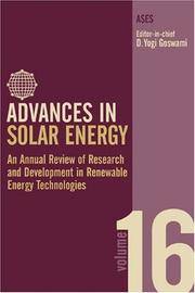 Advances in Solar Energy: An Annual Review of Research and Development in Renewable Energy...