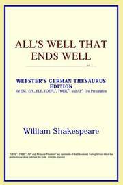 cover of All's Well That Ends Well (Webster's German Thesaurus Edition)