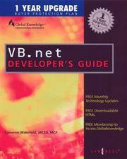 VB.net Developer&#039;s Guide (With CD-ROM) by Cameron Wakefield; Henk-Evert Sonder; Wei-Meng Lee - 2001