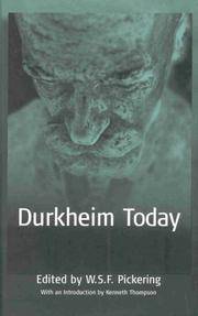 Durkheim Today by et al W. S. F. Pickering (Editor) - Hardcover - 2002 - from Judd Books (SKU: d37602)