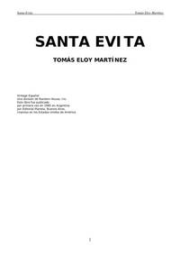 Santa Evita: Roman