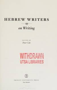 Hebrew Writers on Writing