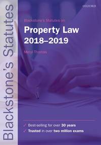 Blackstone&#039;s Statutes on Property Law 2018-2019 by Thomas, M - 2018