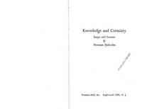 Knowledge and Certainty Essays and Lectures