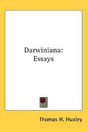 cover of Darwiniana: Essays