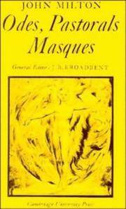 Odes, Pastorals, Masques (Cambridge Milton Series for Schools and Colleges)