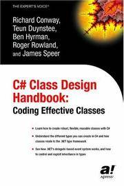 C# Class Design Handbook: Coding Effective Classes (Expert's Voice)