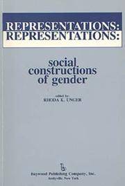 Representations: Social Constructions of Gender by Unger, Rhoda K. (editor) - 1989