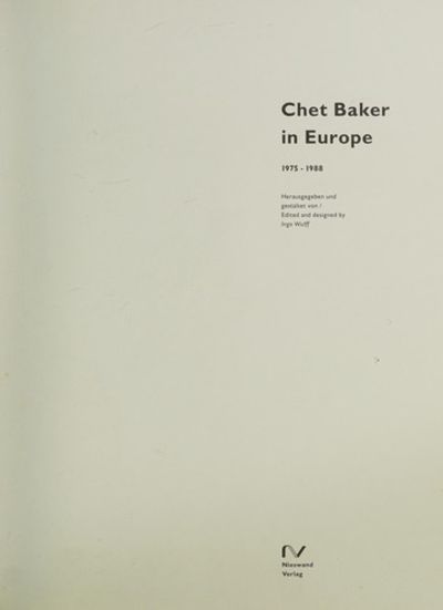 Chet Baker in Europe + CD. 1993刊【貴重】 Chet Baker in Europe + CD. 1993 edition 【Valuable】